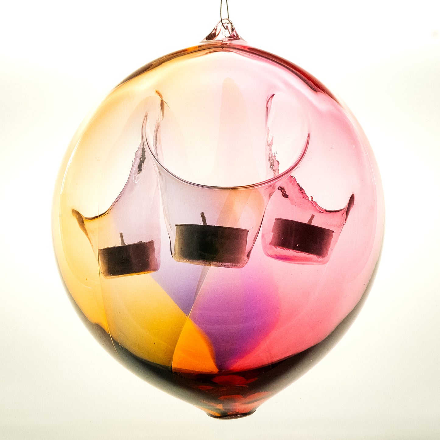 FREE SHIPPING - Unreal Bubble Lite Swinger - Hanging 3 Tealight Candle Holder - HSBL3